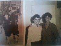 Vlevo maminka se svou sestřenicí a napravo Milena Slaninová se svou sestrou