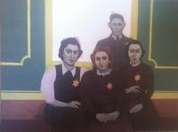 Původní fotografie rodiny z maminčiny strany ve formě obrazu