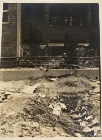 Debris in the city center after the bombing