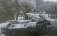 a soviet tank in Bratislava during the august '68, pictured by the witness