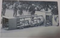 a street riot in Bratislava during the august '68