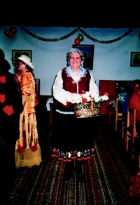 In traditional folk wear from Bojnice in present 1