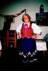 In traditional folk wear from Bojnice in present 2