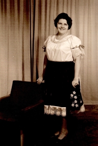 In traditional folk wear from Bojnice in 70-ties
