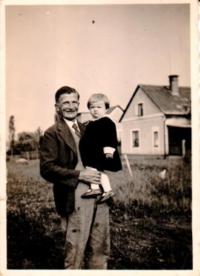 With grandfather during a visit of Vlašim
