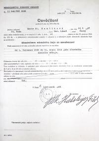 Eliška Hamšíková / Certificate: participant in the national fight for liberation