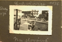 The last summer in Czechoslovakia when she felt free, with a Gentile friend in Luhačovice, 1938 
