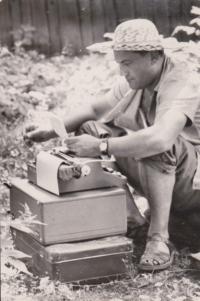 Behind the typewriter