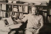 Ján Buzássy in his home office, second half of 80s
