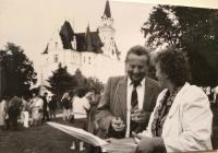 In front of the House of writers in Budmerice, 80s