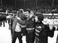 As a team captain of Slovan Bratislava after winning the league victory, 1979