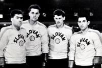 Fako with teammates from Slovan, first from left