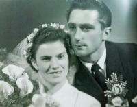 Wedding photography of Josef and Růžena Malecké from 1956