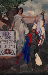 Postcard from the war sent by Mrs. Ermis' father to his father in 1925