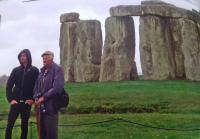 Jan with grandson at Stonehenge