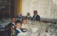 2000-Antonia (center) with sister Ludmila at a birthday party