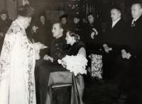 Svatba Jiřiny a Karla Jírů, Václav Jírů vpravo, Praha asi 1940