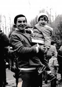 With his daughter Renata, 1977