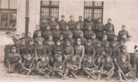 Antonín Kraus (father) during mobilization (1st row from the right ) in 1939