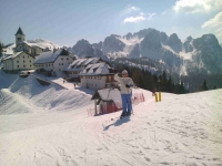 Jiřina Kovářová při lyžování v italských Alpách (2015)