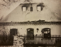 Burnt farm of the Lhotka family