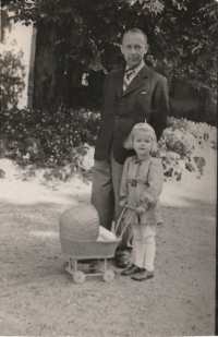 Marie Zahradilová with her father 