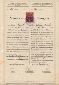 Vysvědčení o státní zkoušce z účetnictví Johanna Meinla