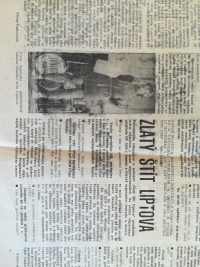 Novinový ústrižok Zlatý štít Liptova