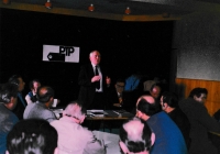 Oldřich Richter at the founding meeting of OK PTP Klatovy (October 30, 1991)