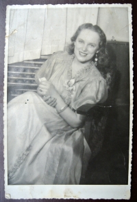 In a hand-sewn dress in Prague in 1953 