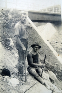 Dad in the stone quarry, Svatý Štěpán, the 1930s