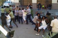 Moya's couple Berta Soler during the repressions against the Ladies in White