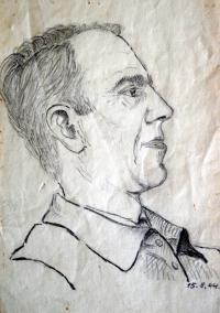 Portrait of Josef Lansky from prison (from an unknown fellow prisoner)
