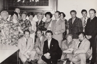 Expelled classmates of the class III. A of Jiří Wolker´s grammar school at the class reunion in 1973