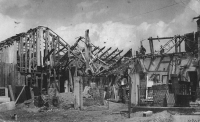 Martin Stehlíček's stonemasonry business after bombardment (April 1945)
