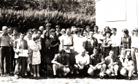 Meeting of abstaianers in the Alcohol Addiction Treatment Ward, Dobřany, 1979.