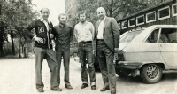 Fond na podporu Charty 77 byl založen v květnu 81. Zleva Thorolf Rafto, M. K., Radek Doupovec, František Janouch