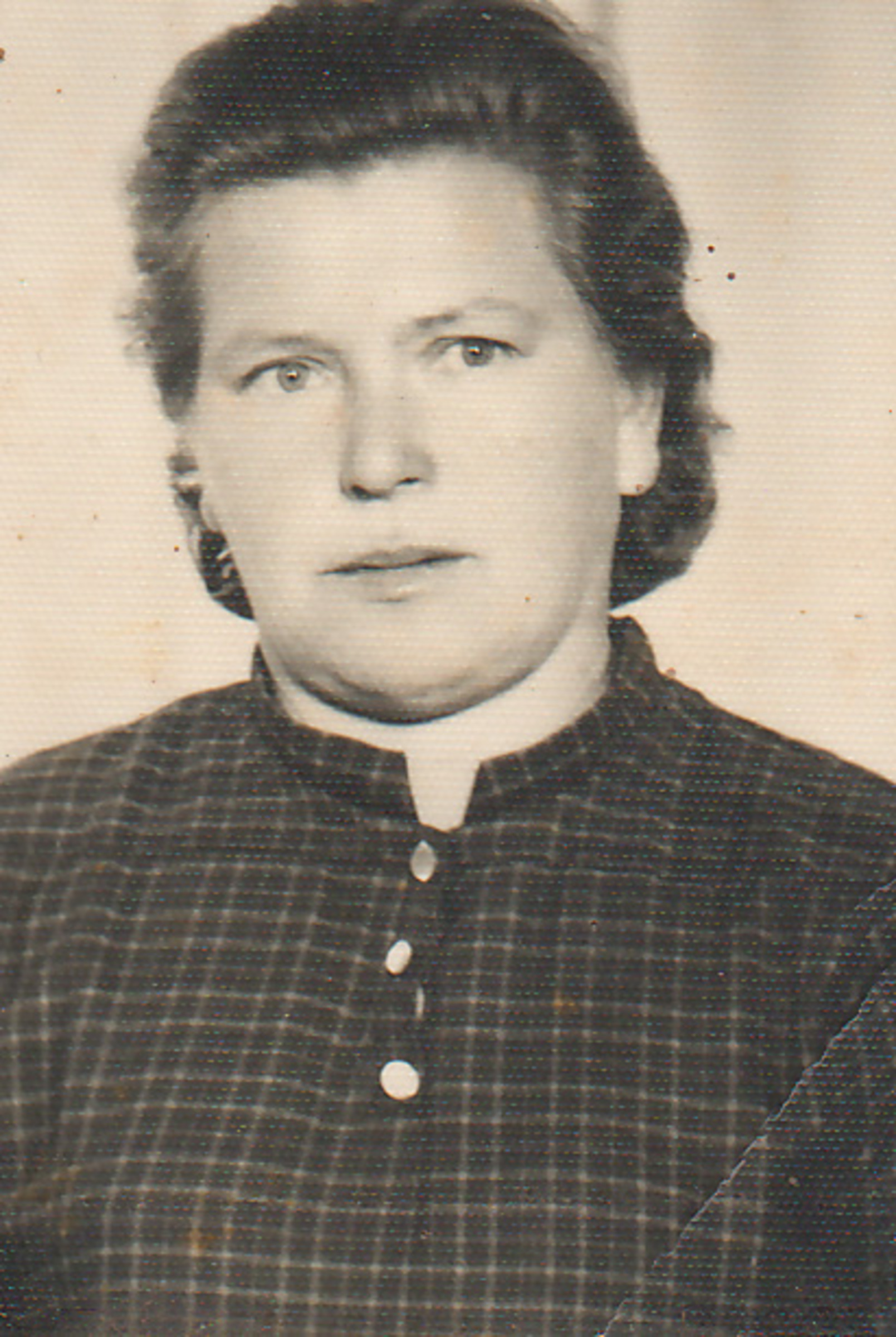 Dobový portrét pamětnice Franjica Poznik (fotka do občanky), kolem r. 1970 (Franjica Poznik, slika za ličnu kartu, oko 1970.)